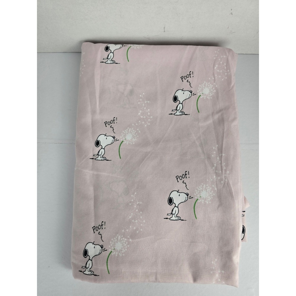 Berkshire Peanuts Sheet Pink Snoopy Dandelion Poof Twin Flat Sheet Whimsical